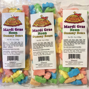New Orleans Candy Neon Mardi Gras Gummy Bears